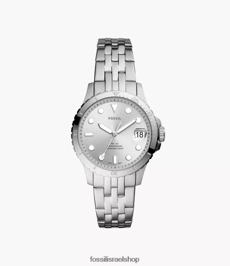 Fossil נשים fb-01 שעון נירוסטה תלת ידיים L8J0B628 שעון בגוון כסף