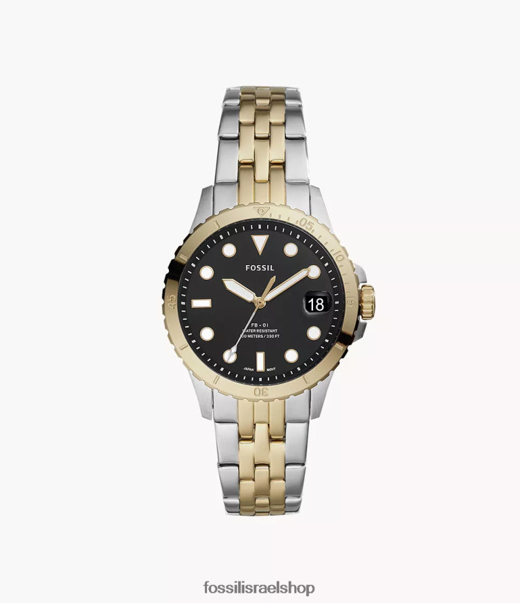 Fossil נשים fb-01 שעון נירוסטה תלת ידיים L8J0B629 שעון דו-גוני