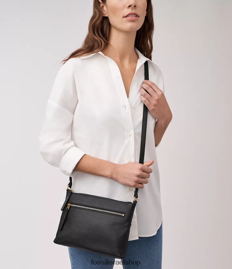 Fossil נשים fiona small e/w crossbody L8J0B6419 תיק שָׁחוֹר
