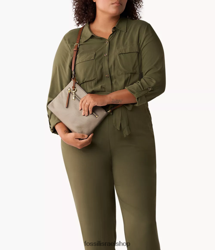 Fossil נשים fiona small e/w crossbody L8J0B6666 תיק אפור