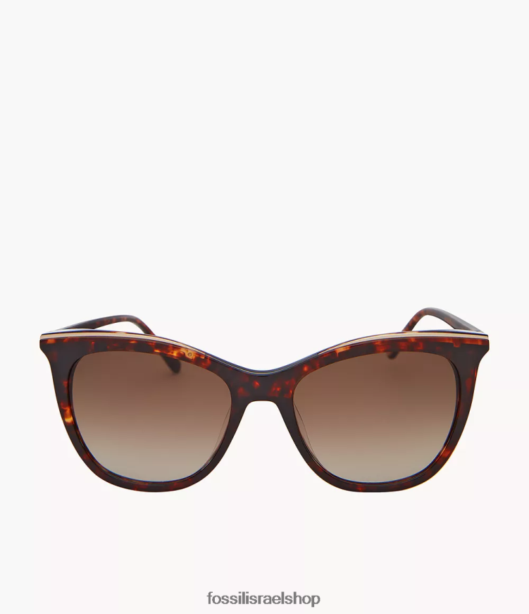 Fossil נשים משקפי שמש מסוג haddie cat eye L8J0B61973 אבזר חום