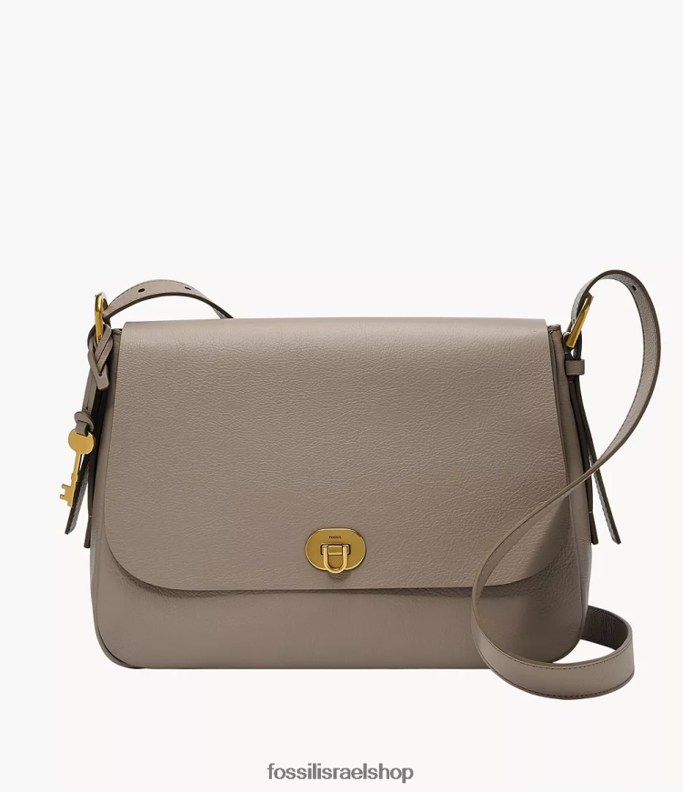 Fossil נשים harper גדול דש crossbody L8J0B6468 תיק אפור