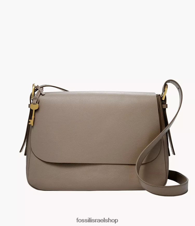 Fossil נשים harper גדול דש crossbody L8J0B6554 תיק אפור