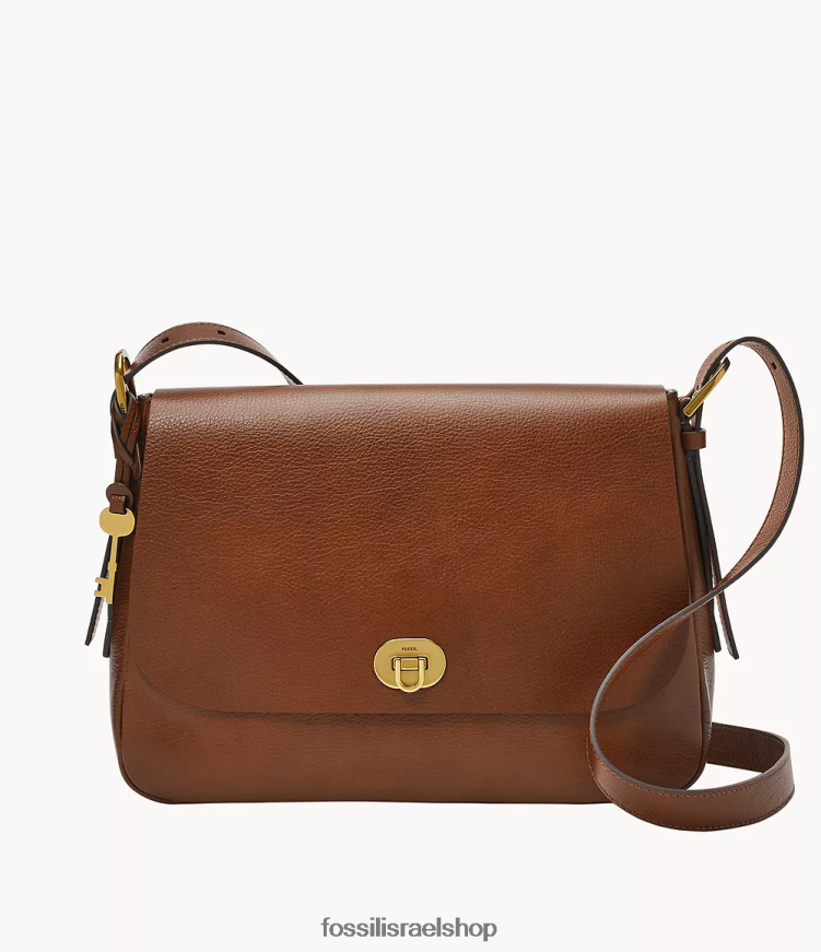 Fossil נשים harper גדול דש crossbody L8J0B6618 תיק חום