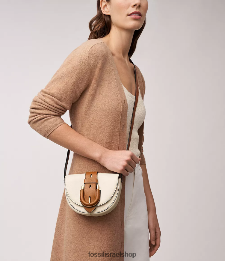 Fossil נשים harwell קטן דש crossbody L8J0B6327 תיק לבן