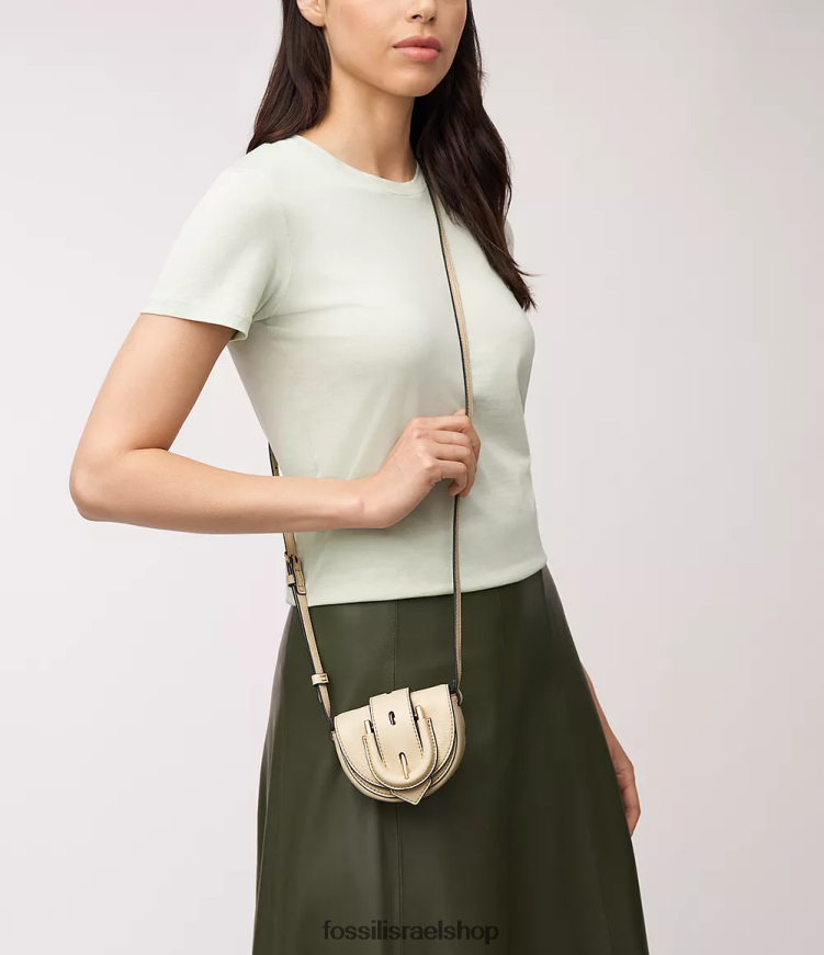 Fossil נשים harwell micro flap crossbody L8J0B6331 תיק לבן