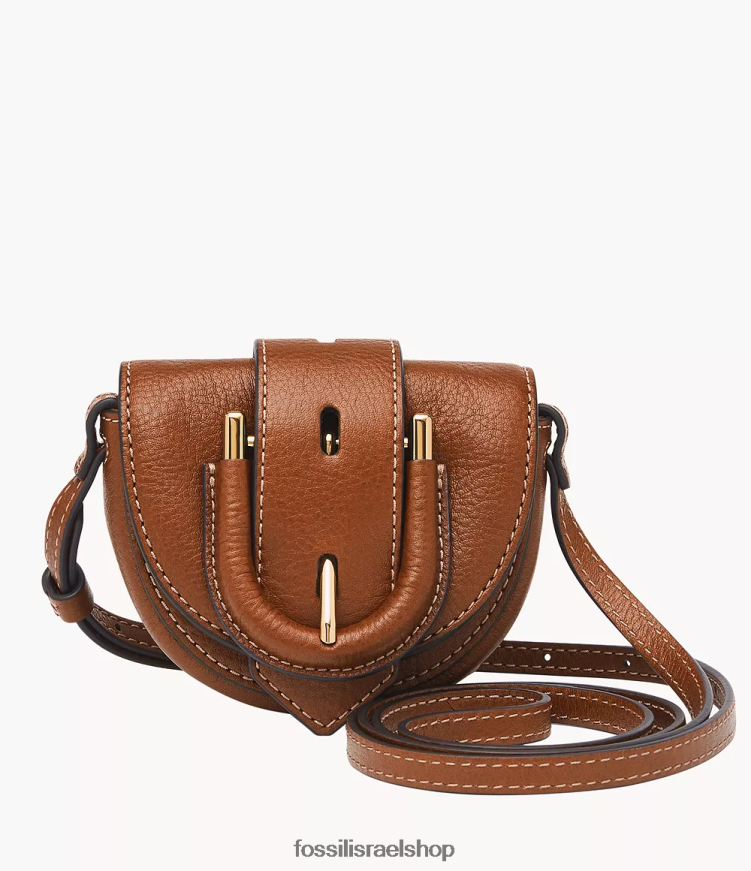 Fossil נשים harwell micro flap crossbody L8J0B6337 תיק חום