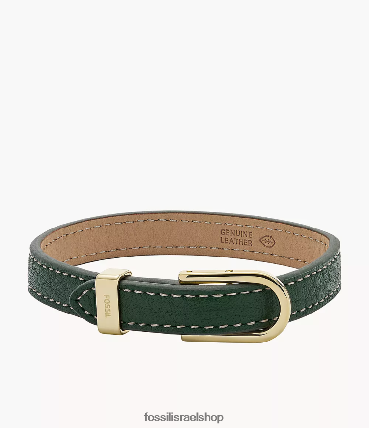 Fossil נשים צמיד רצועת עור heritage d-link L8J0B61251 תכשיט ירוק
