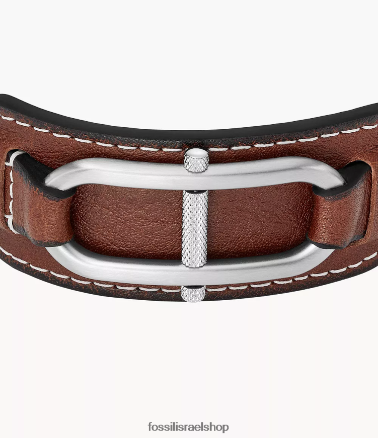 Fossil גברים צמיד רצועת עור heritage d-link L8J0B61895 תכשיט חום בינוני