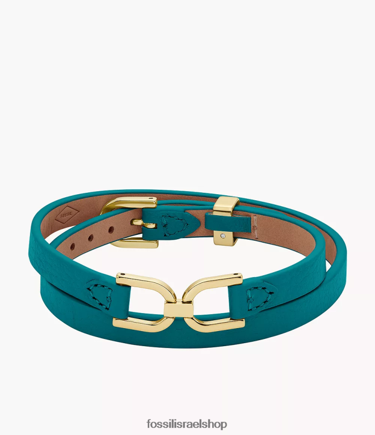 Fossil נשים צמיד רצועת עור heritage d-link L8J0B6971 תכשיט כחול מעושן