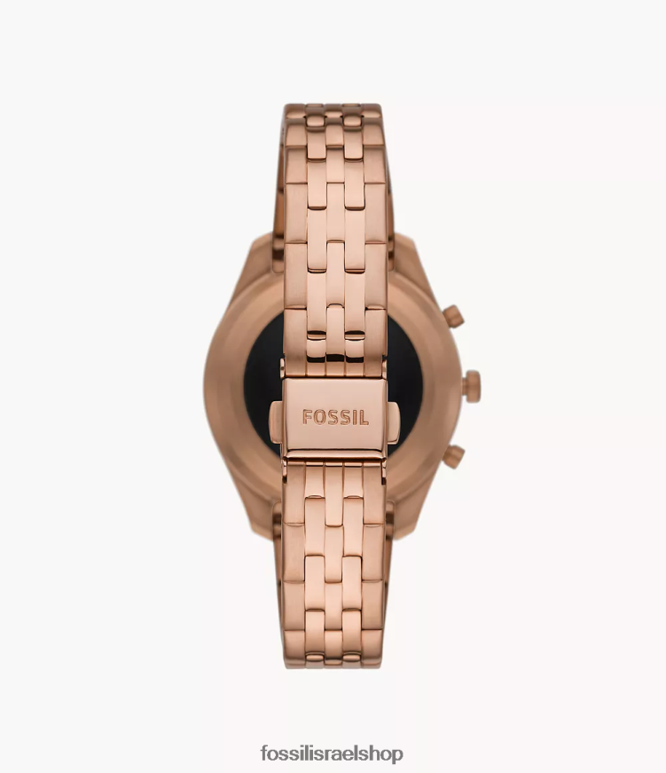 Fossil נשים שעון חכם היברידי hr scarlette פלדת אל חלד L8J0B6274 שעון בגוון זהב ורדרד