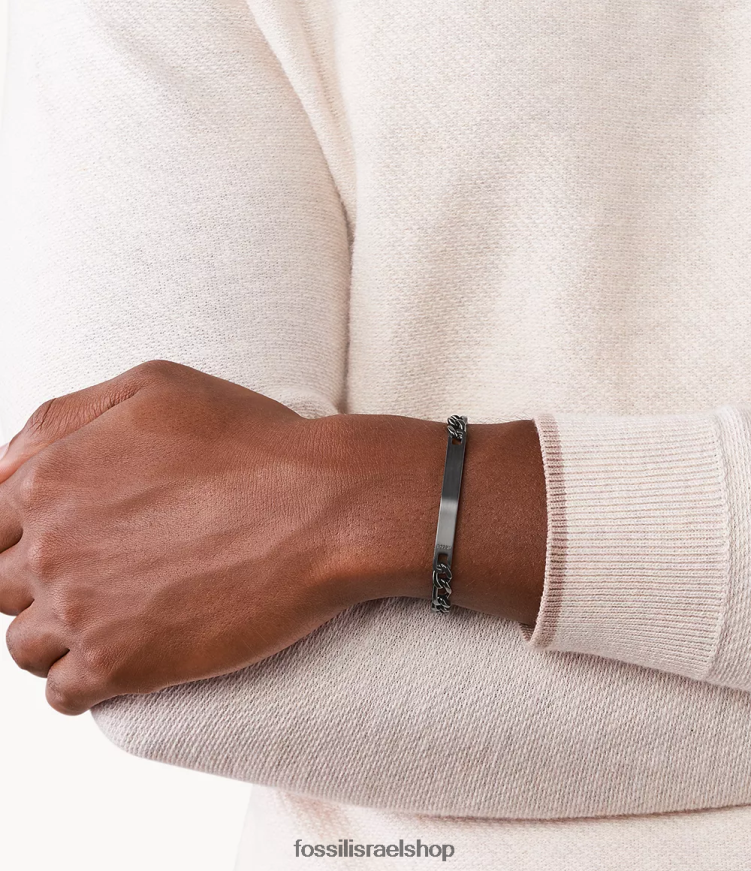 Fossil גברים id צמיד נירוסטה L8J0B61884 תכשיט עָשָׁן