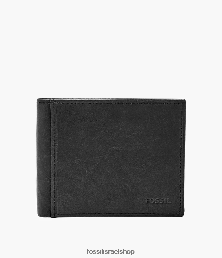 Fossil גברים ingram rfid bifold עם מזהה הפוך L8J0B61666 ארנק שָׁחוֹר