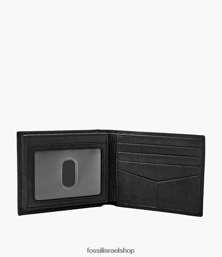 Fossil גברים ingram rfid bifold עם מזהה הפוך L8J0B61666 ארנק שָׁחוֹר