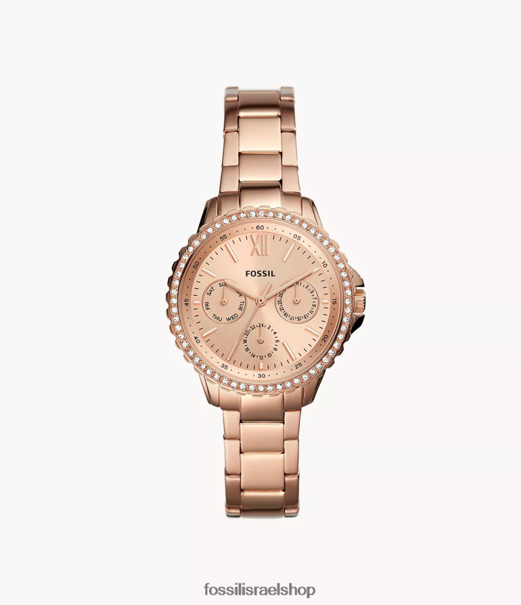 Fossil נשים שעון נירוסטה רב תכליתי izzy L8J0B6116 שעון בגוון זהב ורדרד