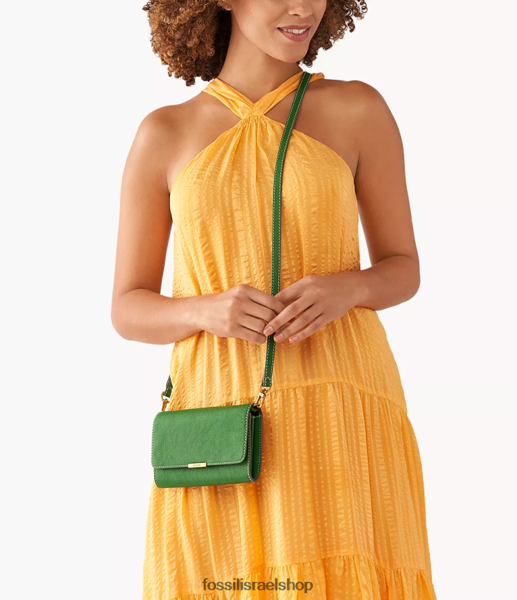 Fossil נשים ארנק jori crossbody L8J0B6820 תיק ירוק