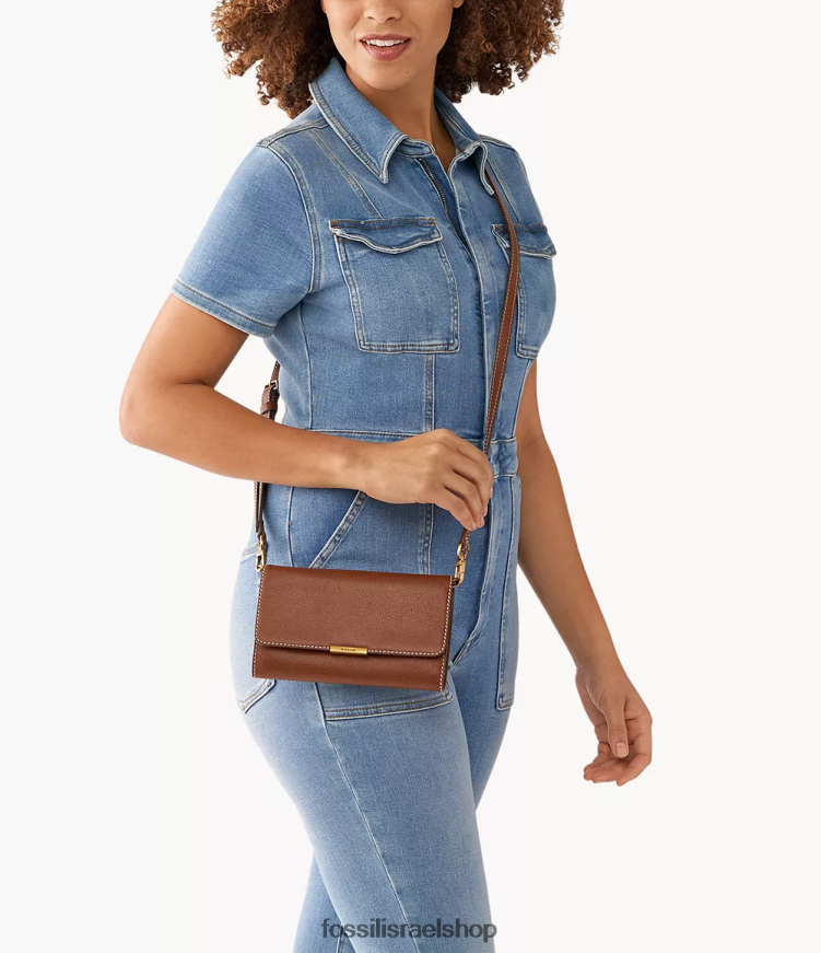 Fossil נשים ארנק jori crossbody L8J0B6826 תיק חום