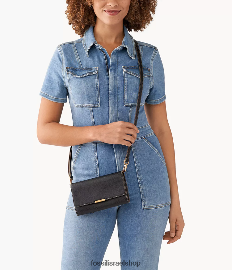 Fossil נשים ארנק jori crossbody L8J0B6845 תיק שָׁחוֹר