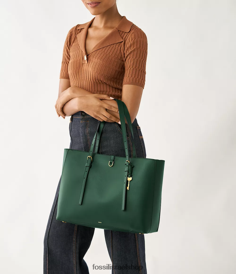 Fossil נשים תיק עור kier קקטוס L8J0B6545 תיק ירוק אורן