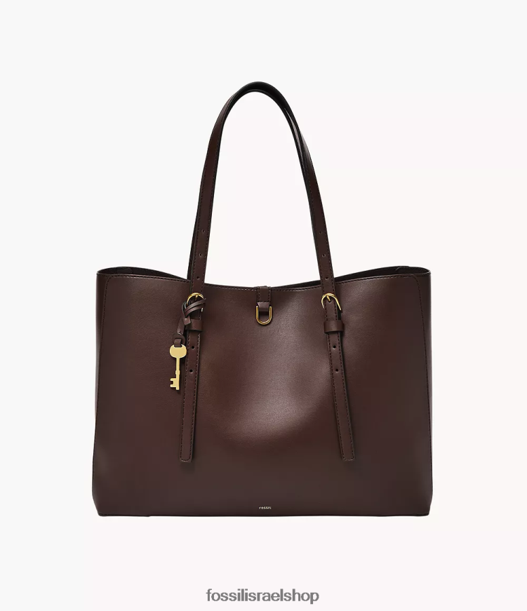 Fossil נשים תיק עור kier קקטוס L8J0B6647 תיק חום