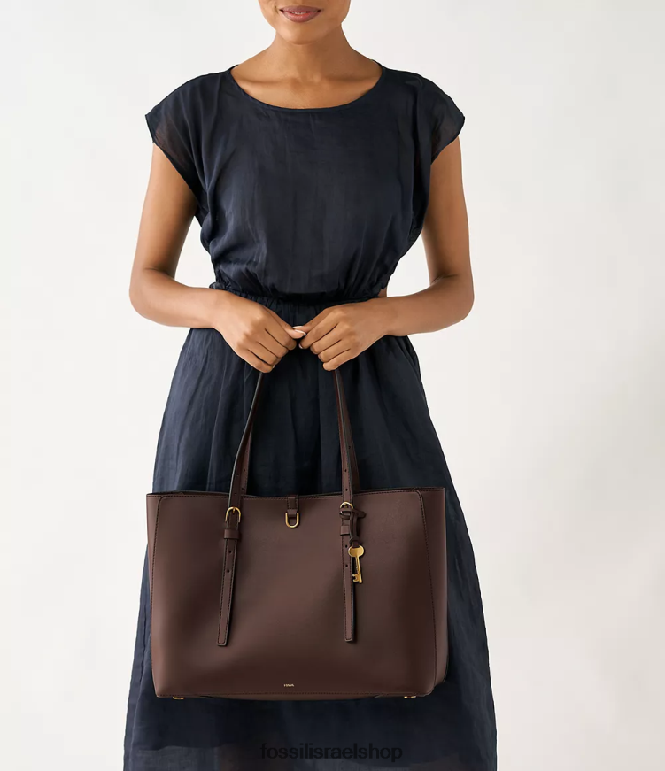 Fossil נשים תיק עור kier קקטוס L8J0B6647 תיק חום