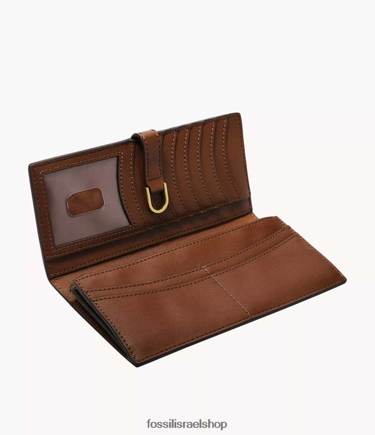 Fossil נשים מצמד לשונית מעור kier קקטוס L8J0B6811 ארנק חום