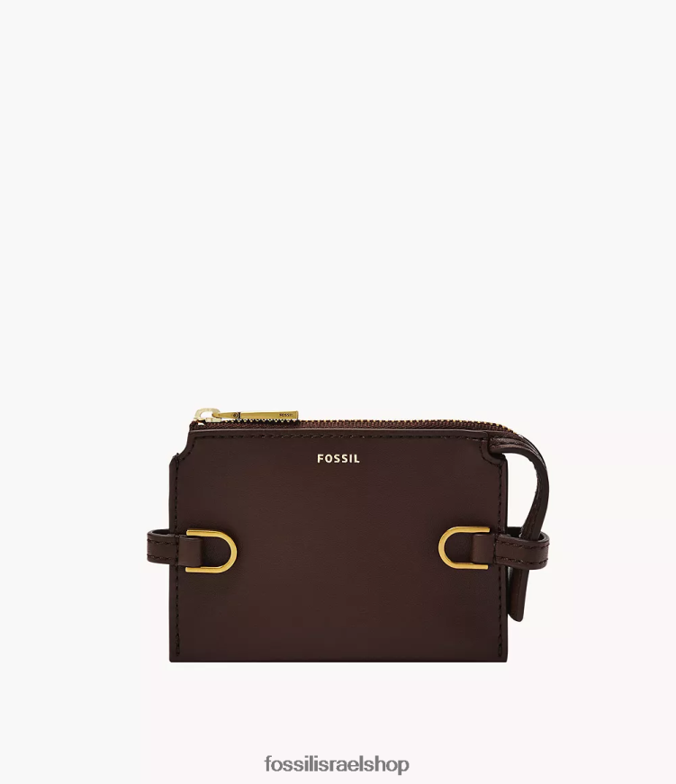Fossil נשים מארז כרטיס kier L8J0B6876 ארנק חום כהה