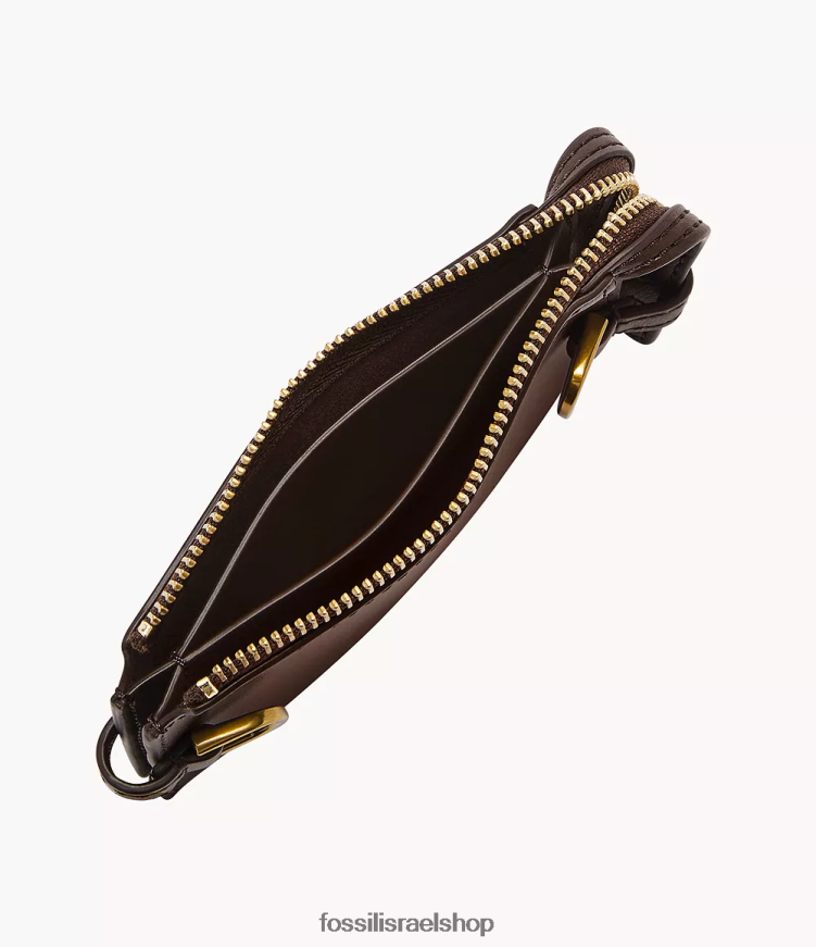 Fossil נשים מארז כרטיס kier L8J0B6876 ארנק חום כהה