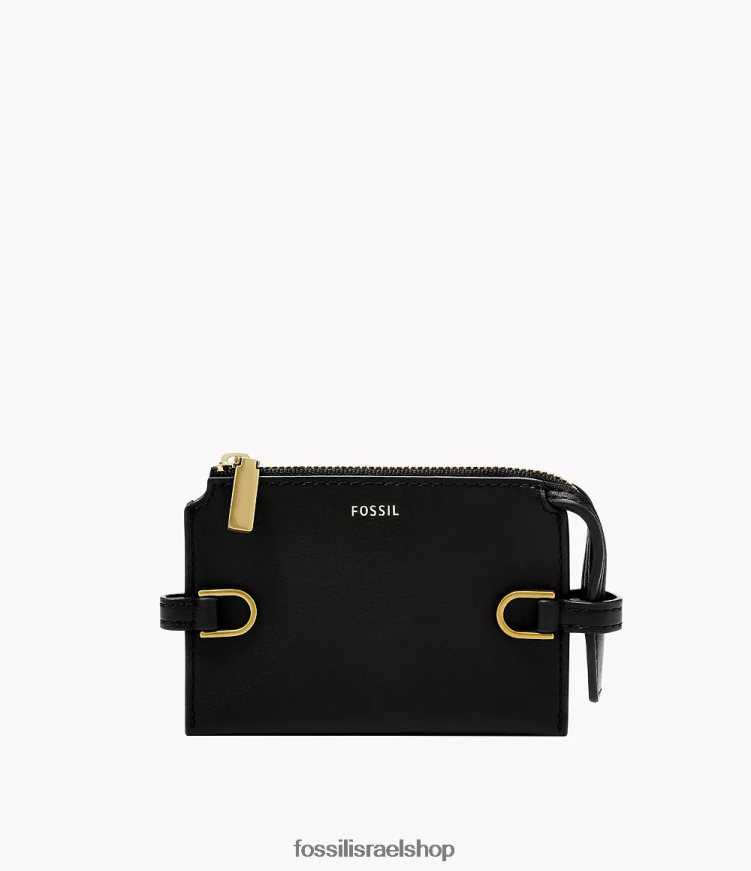 Fossil נשים נרתיק לכרטיסי עור kier cactus L8J0B6756 ארנק שָׁחוֹר