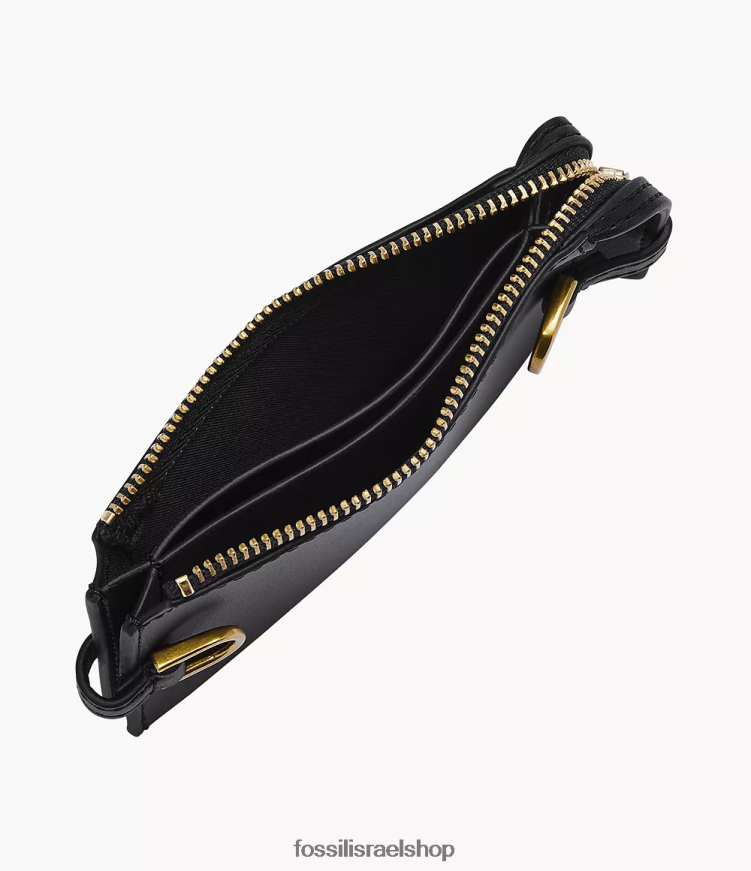 Fossil נשים נרתיק לכרטיסי עור kier cactus L8J0B6756 ארנק שָׁחוֹר