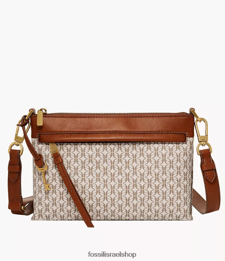 Fossil נשים kiera crossbody קטן L8J0B6496 תיק חום בהיר