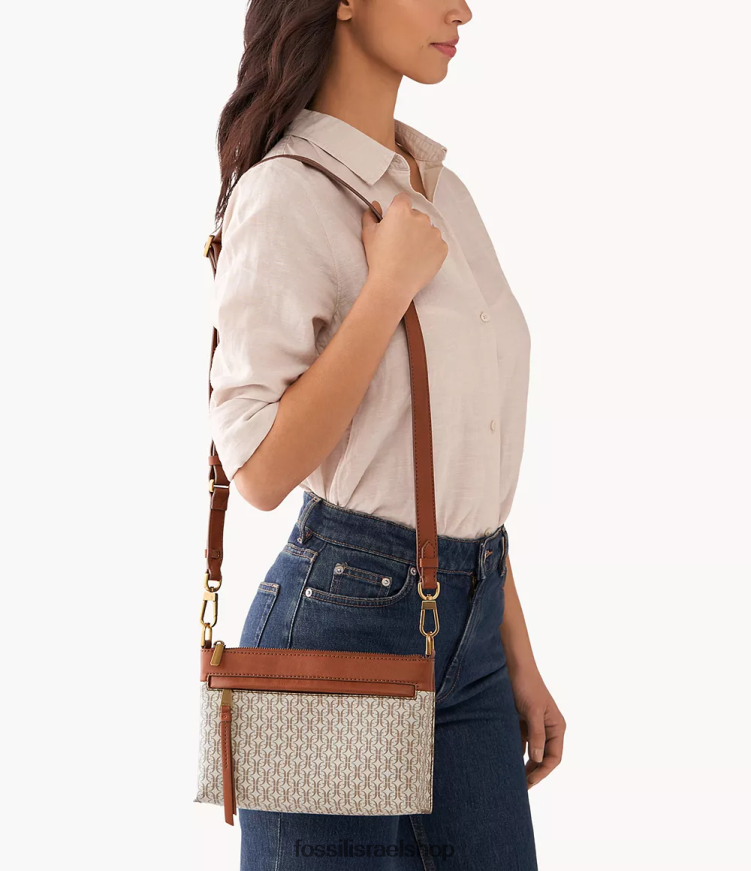 Fossil נשים kiera crossbody קטן L8J0B6496 תיק חום בהיר