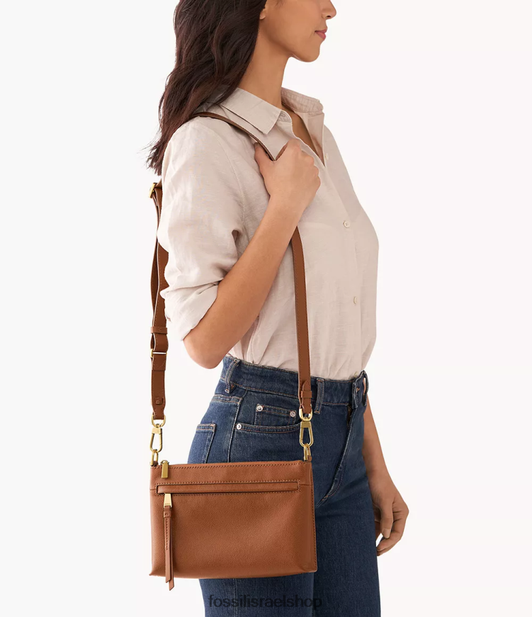 Fossil נשים kiera crossbody קטן L8J0B6502 תיק חום