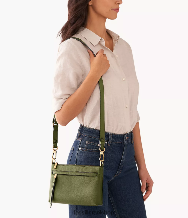 Fossil נשים kiera crossbody קטן L8J0B6520 תיק זית