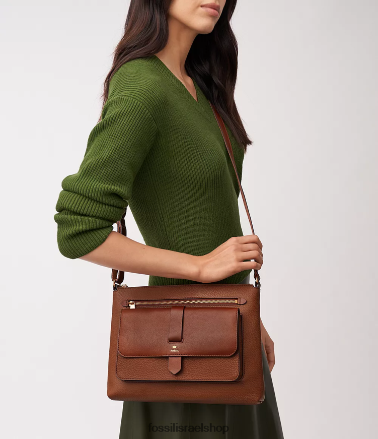 Fossil נשים kinley crossbody L8J0B6441 תיק חום