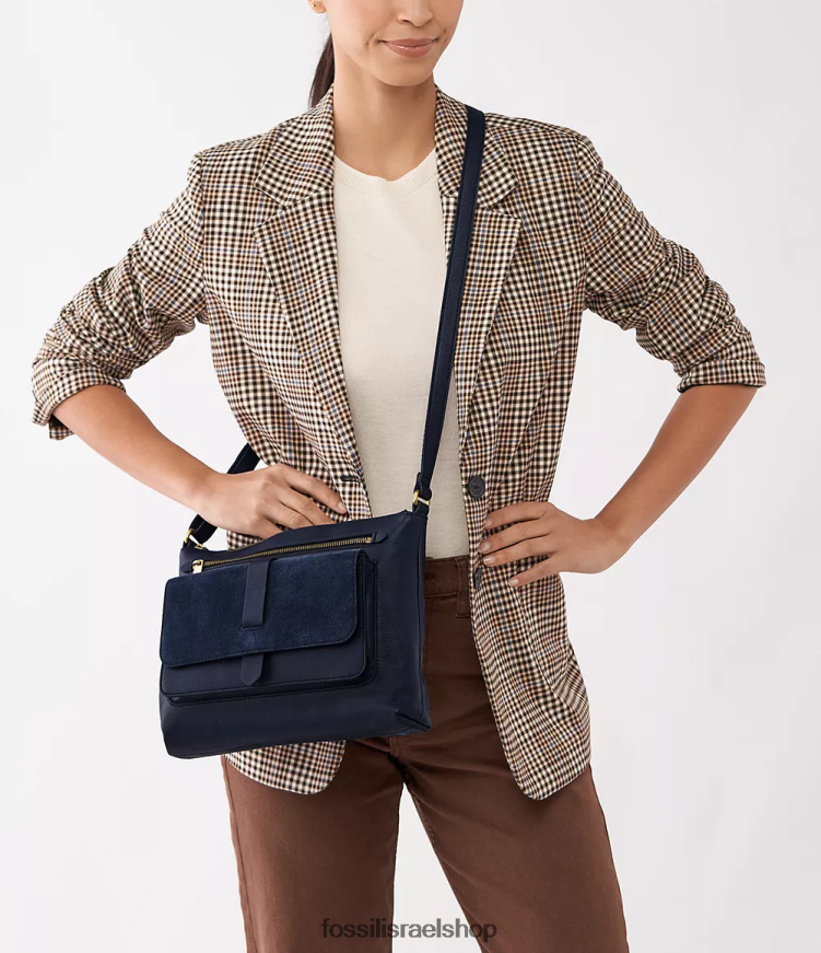 Fossil נשים kinley crossbody L8J0B6729 תיק כְּחוֹל