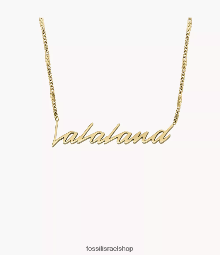 Fossil נשים שרשרת תליון מפלדת אל חלד la la land L8J0B6961 תכשיט גוון זהב