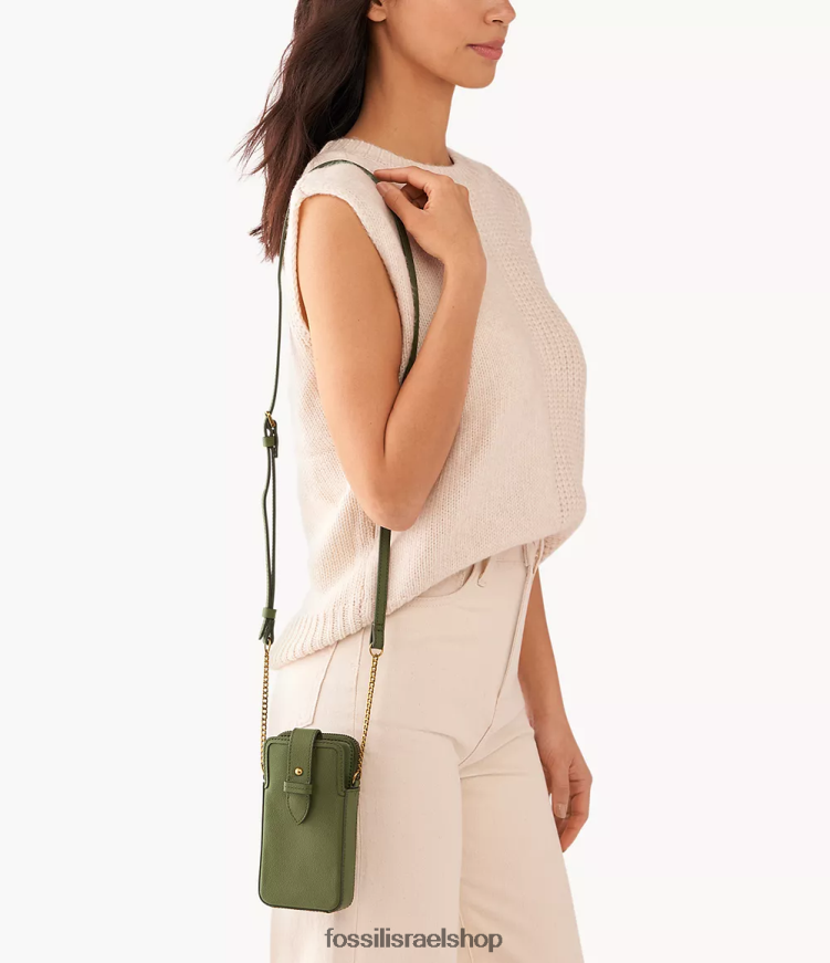 Fossil נשים כיסוי לטלפון של laini crossbody L8J0B6528 תיק זית
