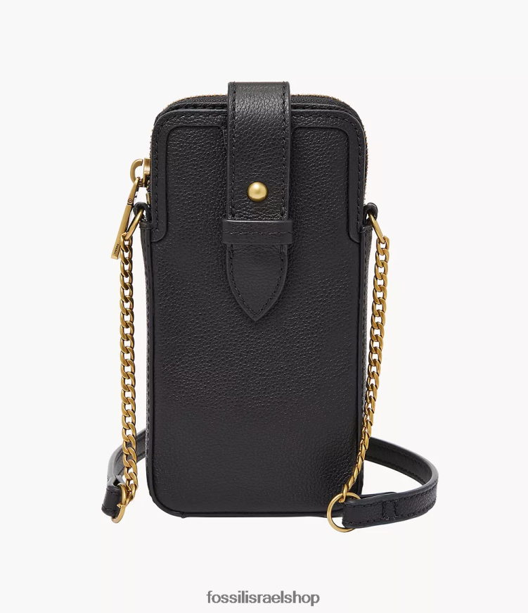 Fossil נשים כיסוי לטלפון של laini crossbody L8J0B6564 תיק שָׁחוֹר