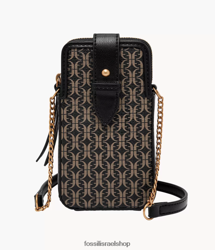 Fossil נשים כיסוי לטלפון של laini crossbody L8J0B6590 תיק שָׁחוֹר