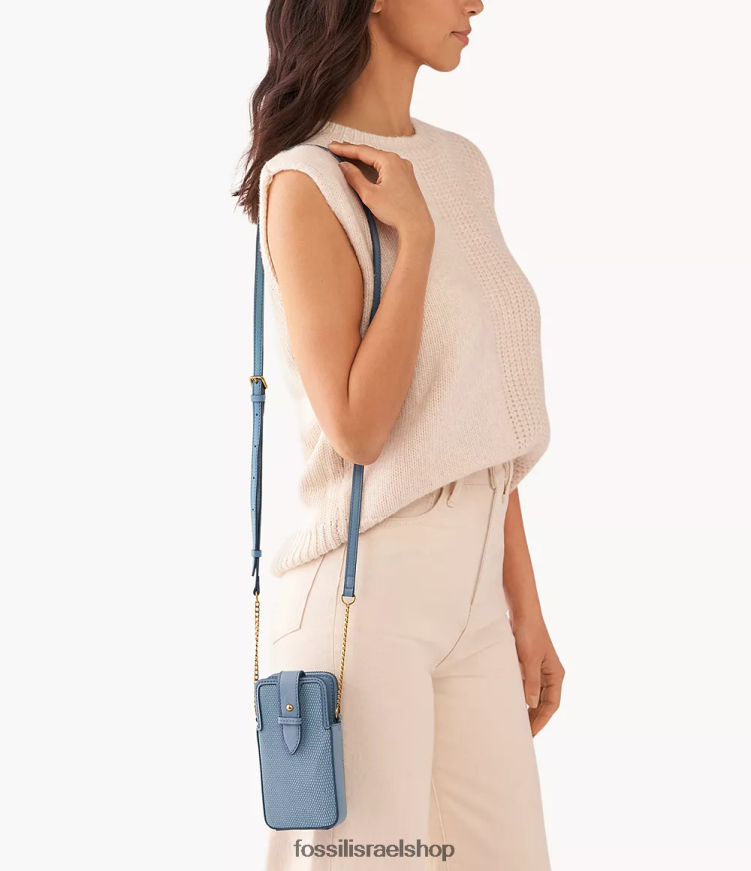 Fossil נשים כיסוי לטלפון של laini crossbody L8J0B6714 תיק כְּחוֹל
