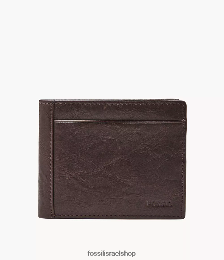 Fossil גברים neel bifold עם מזהה הפוך L8J0B61671 ארנק חום