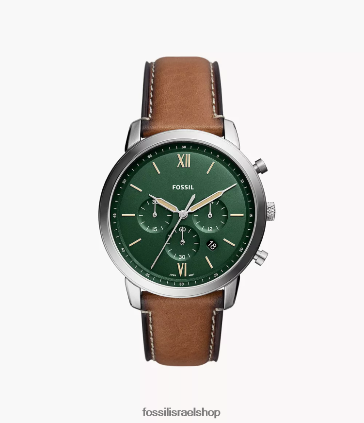 Fossil גברים שעון עור neutra chronograph litehide L8J0B61410 שעון לְהִשְׁתַזֵף