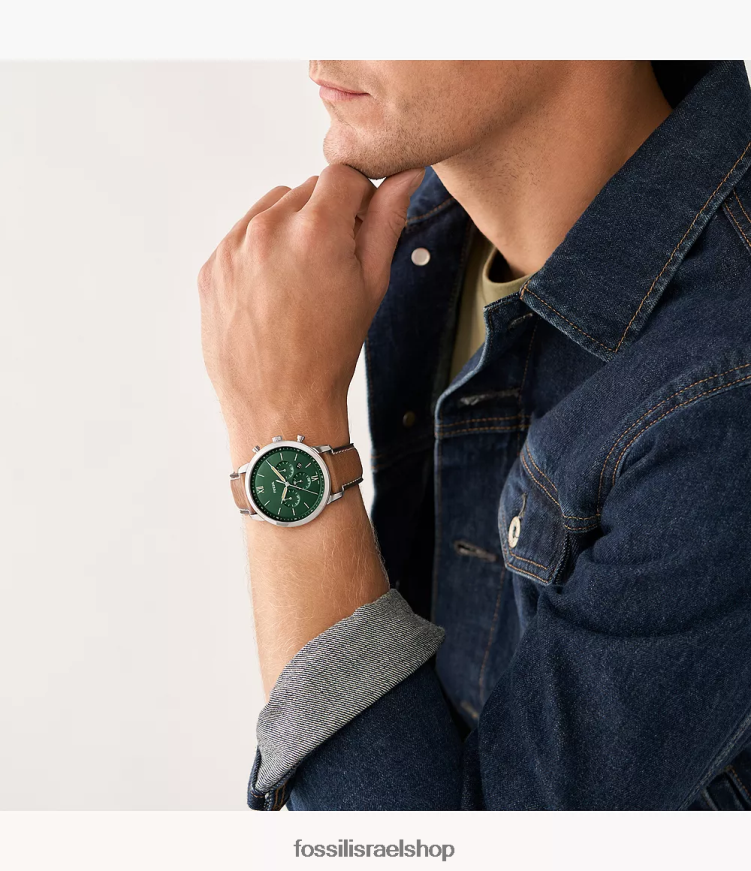 Fossil גברים שעון עור neutra chronograph litehide L8J0B61410 שעון לְהִשְׁתַזֵף