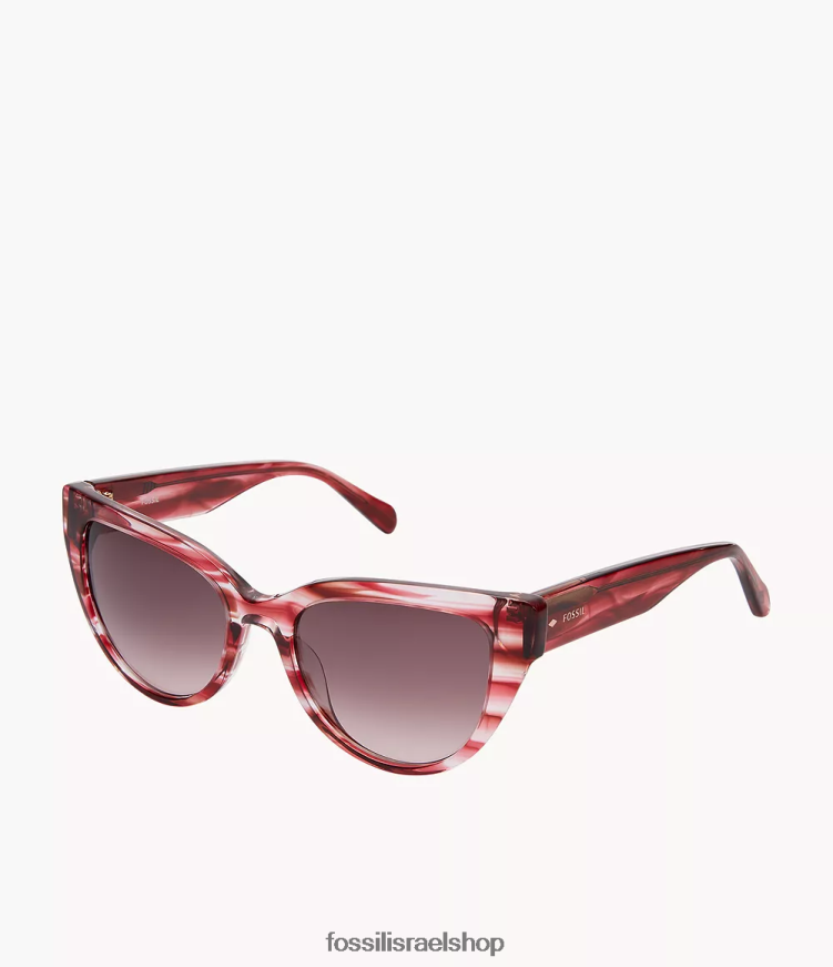 Fossil נשים משקפי שמש norah cat eye L8J0B62000 אבזר בורדו