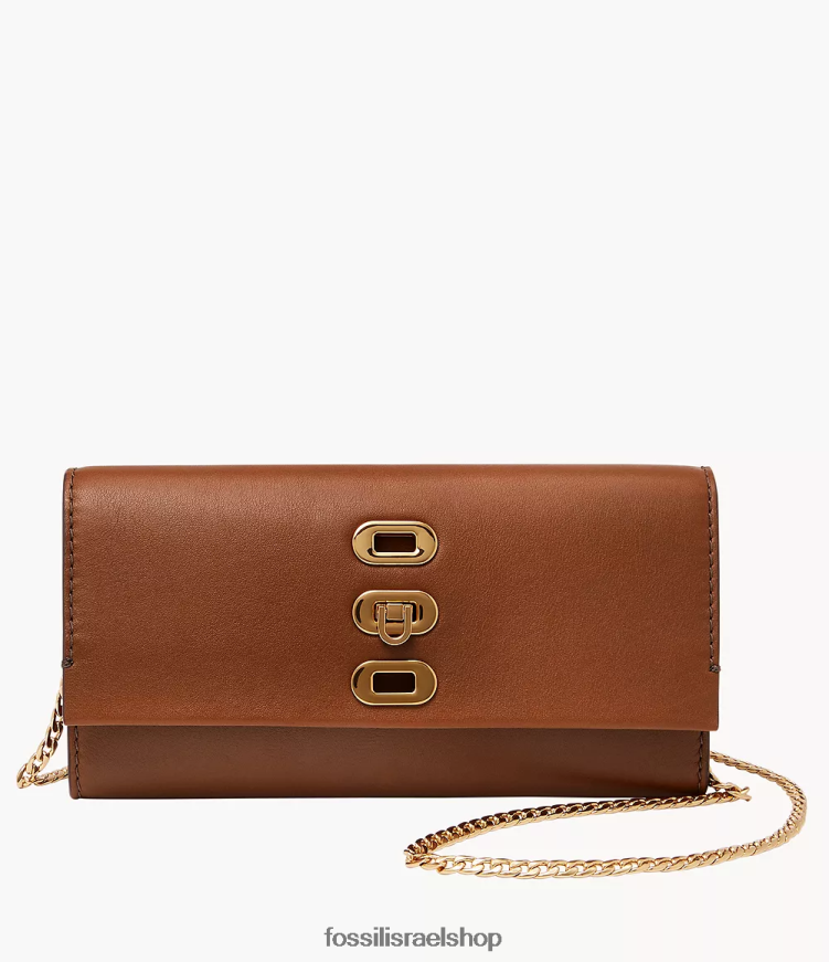 Fossil נשים ארנק penrose crossbody L8J0B6315 תיק חום