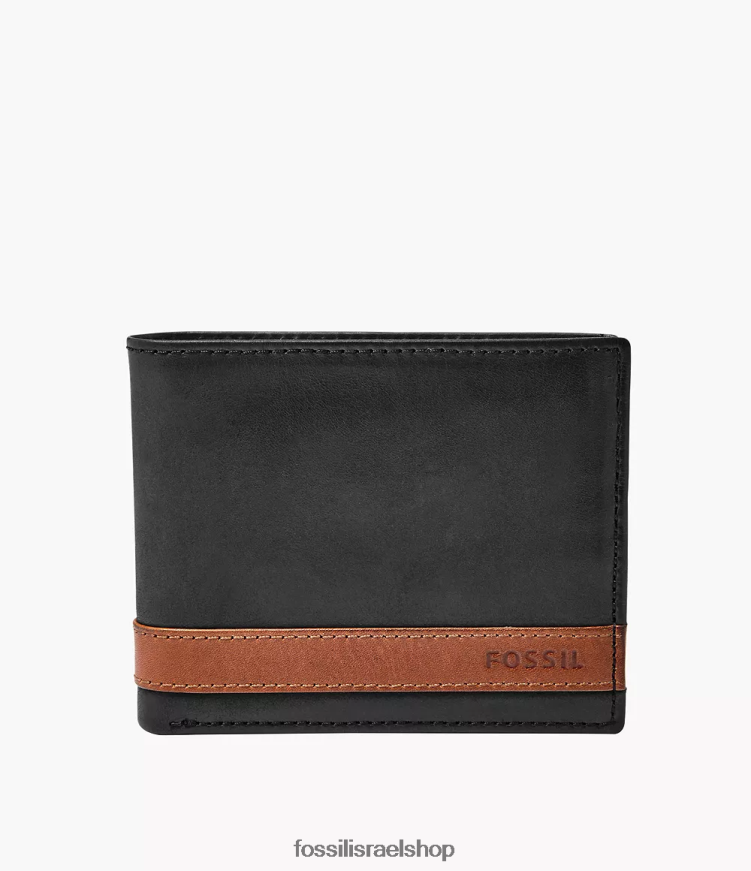 Fossil גברים quinn flip id bifold L8J0B61660 ארנק שָׁחוֹר