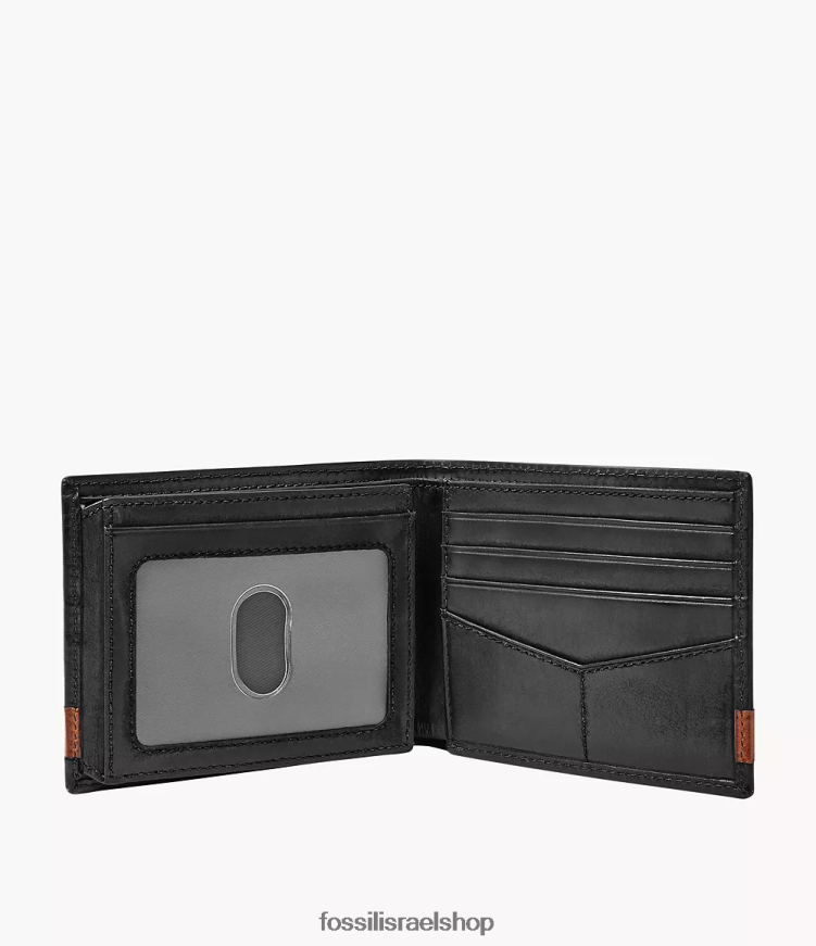 Fossil גברים quinn flip id bifold L8J0B61660 ארנק שָׁחוֹר