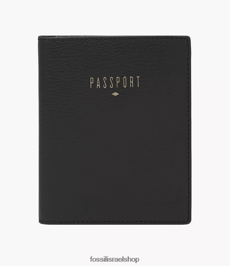 Fossil נשים תיק דרכון rfid לנסיעות L8J0B61981 אבזר שָׁחוֹר