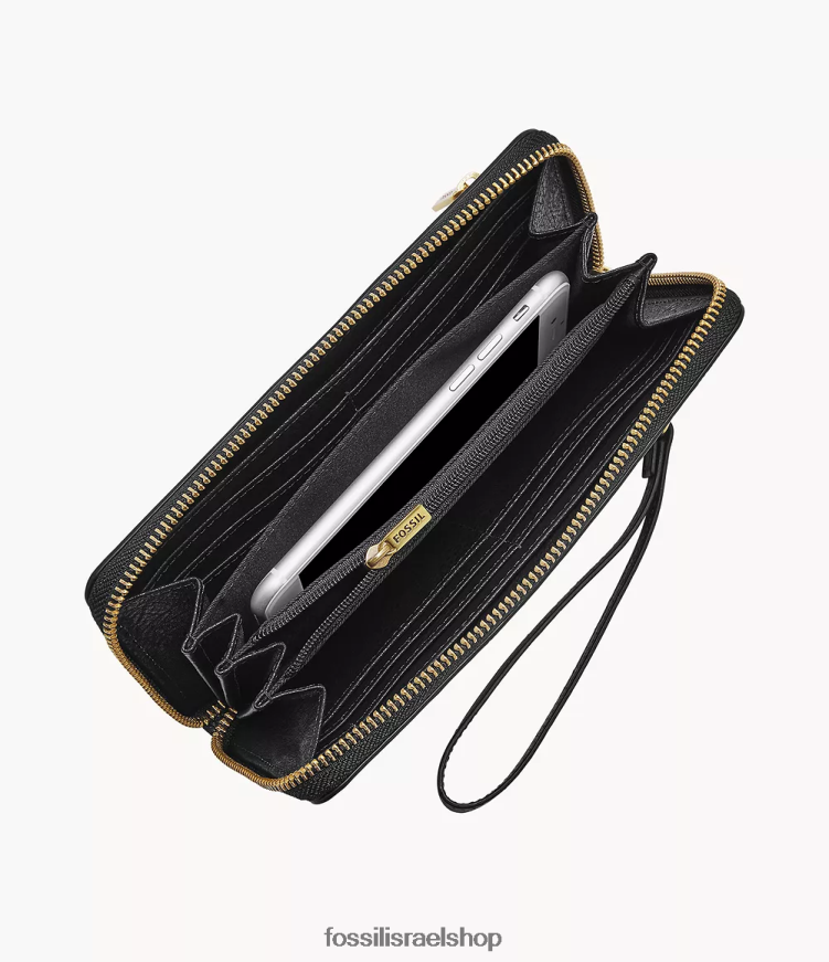 Fossil נשים לוגן rfid רוכסן מסביב למצמד L8J0B6827 ארנק הדפס בעלי חיים